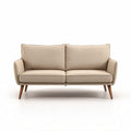 Divano in tessuto beige con piedini in legno 180 x 80 x 75cm