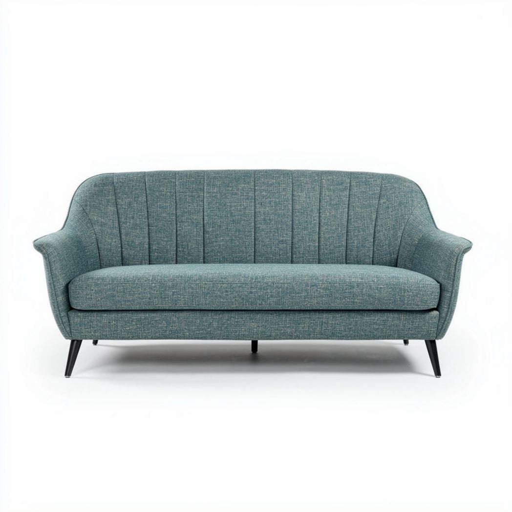 Divano moderno in tessuto verde acqua 180 x 80 x 85cm con gambe nere