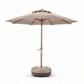 Ombrellone da giardino con base in plastica e struttura in legno beige 200 x 200 x 250cm