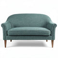 Divano in tessuto blu with piedi in legno dimensioni 150 x 80 x 75cm