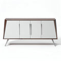 Mobiletto moderno in legno e bianco 150 x 40 x 75 cm con ante scorrevoli
