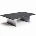 tavolino da caffè in marmo nero dimensioni 120 x 80 x 40cm con base in alluminio