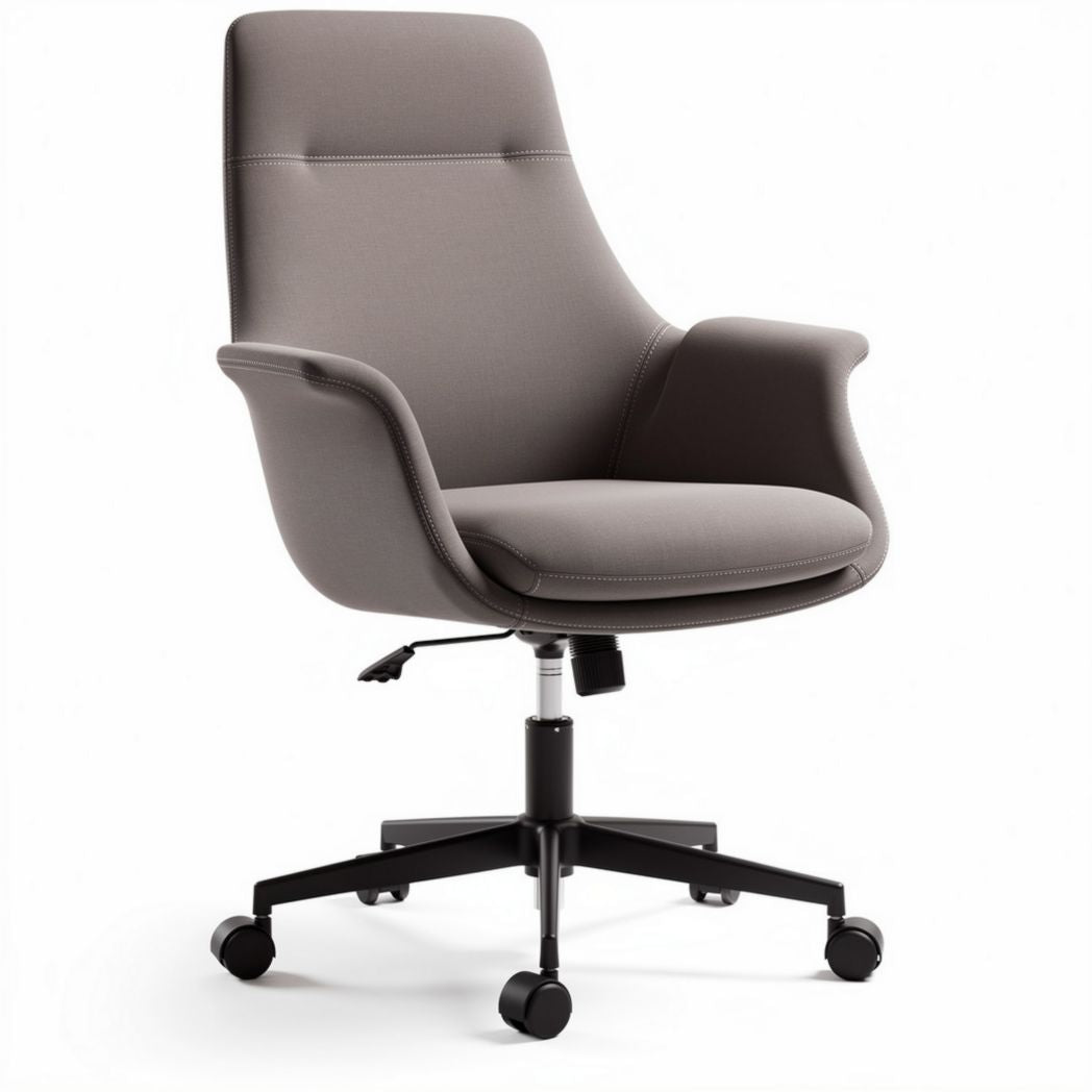 Sedia da ufficio grigia in tessuto 60 x 60 x 100cm con braccioli regolabili